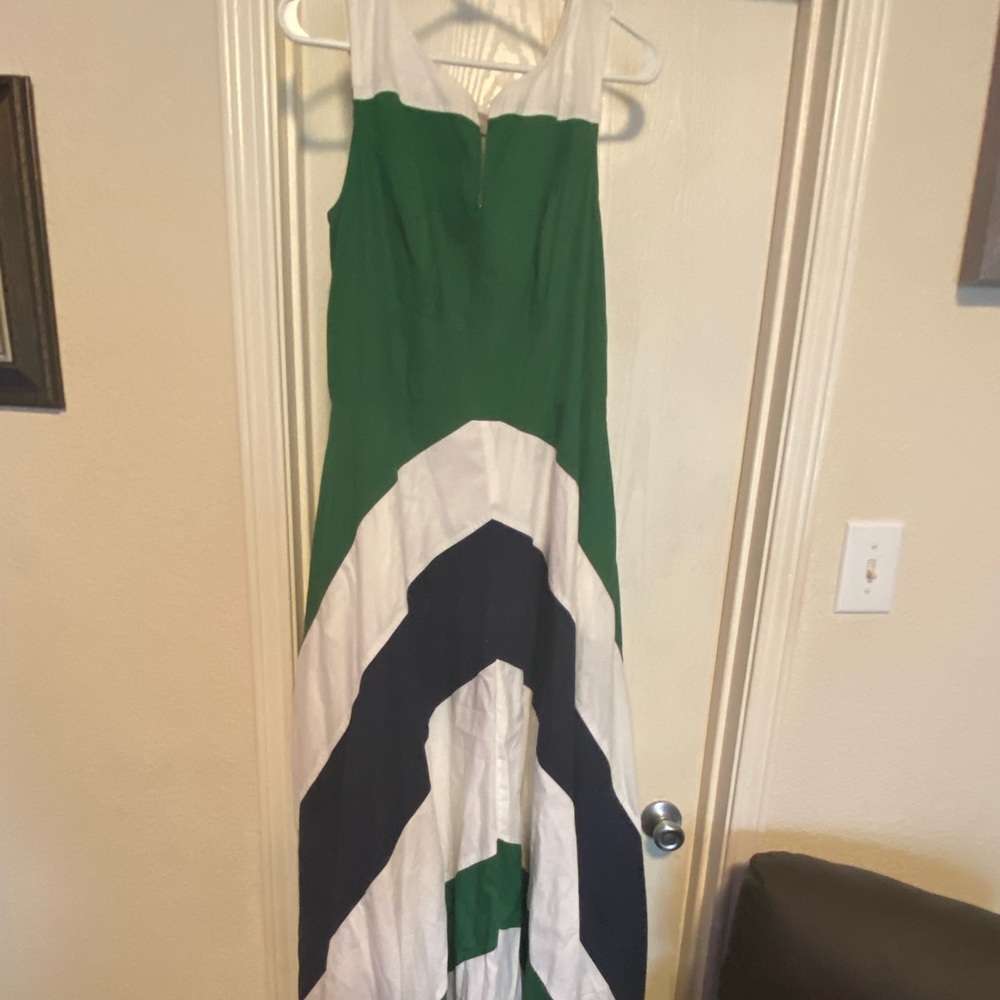 Custom dress green/white/blue